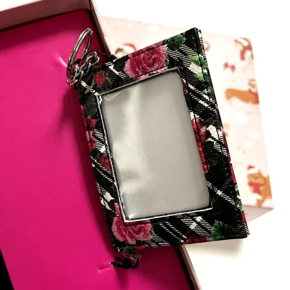 NWT Betsey Johnson 2pc Black Patent Cat Backpack & Floral Card Case Gift Set - Picture 6 of 8